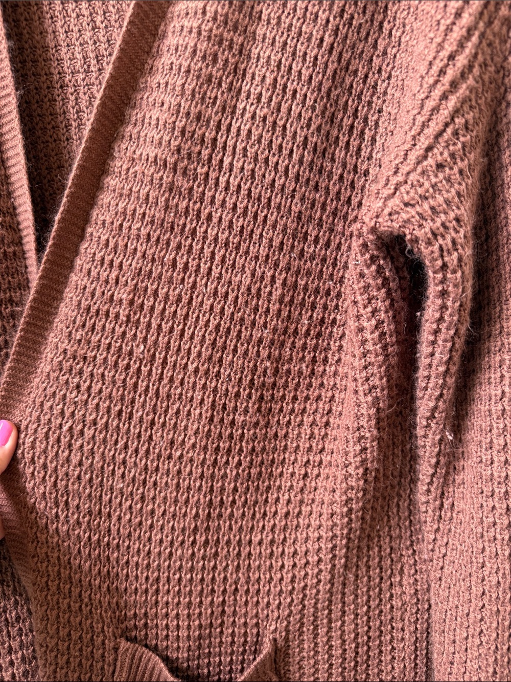 Maurices Knit Oversized Cardigan Rose Brown size Medium - Picture 4 of 7